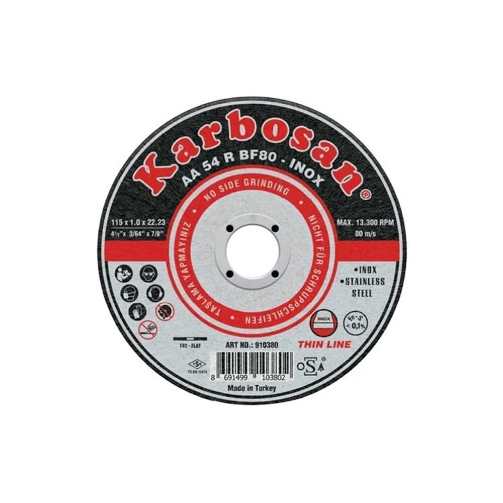 Karbosan İnox Kesme Taşı 115X1.0X22.23Mm Thinline 10380 resmi