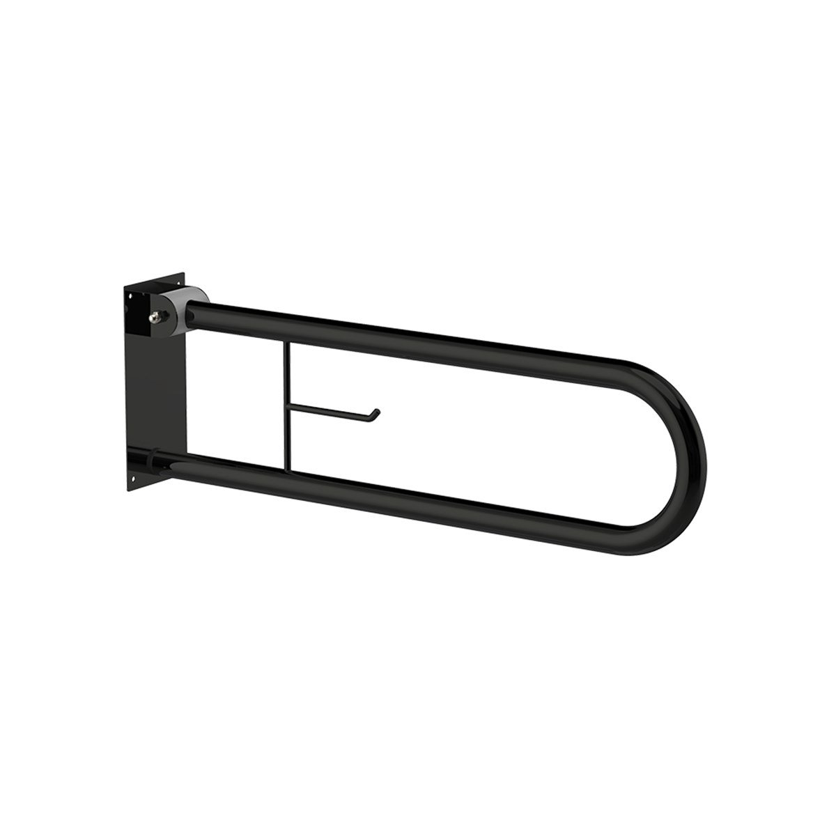 Maxiflow Mafsallı - Hareketli Wc Kağıtlıklı Tutunma Barı Siyah Ø32 28811 resmi