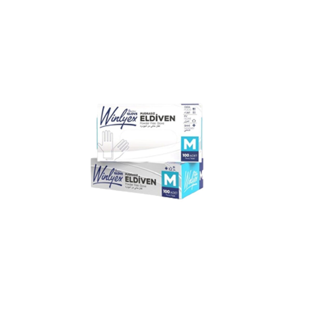 Reflex Winlyex Pudrasız Eldiven Şeffaf M Beden 100'Lü Paket resmi