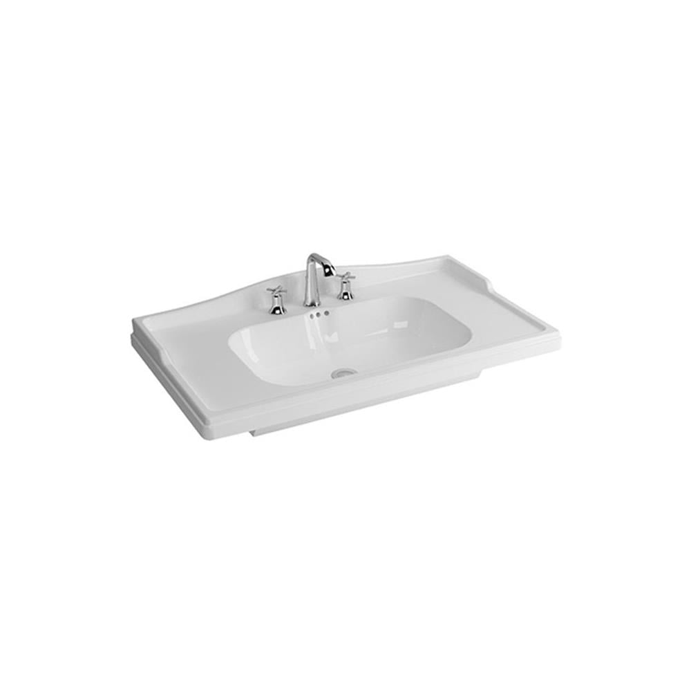 Newarc Etajerli Üç Delikli Elite Lavabo 100X46X8cm 509100Bt resmi