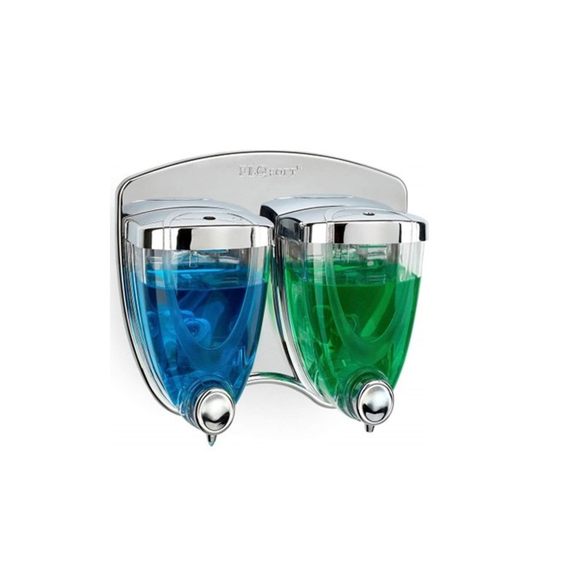 Flosoft Sıvı Sabunluk İkiz Krom Kaplama 350Ml + 350 Ml F038 resmi