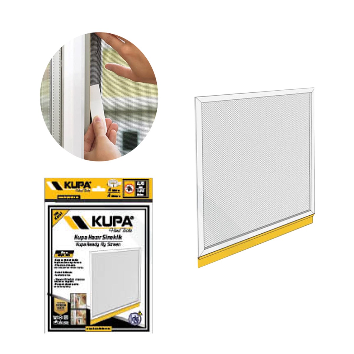 Kupa Tek Kanat Hazır Sineklik 0,75mmx1,25mt  resmi