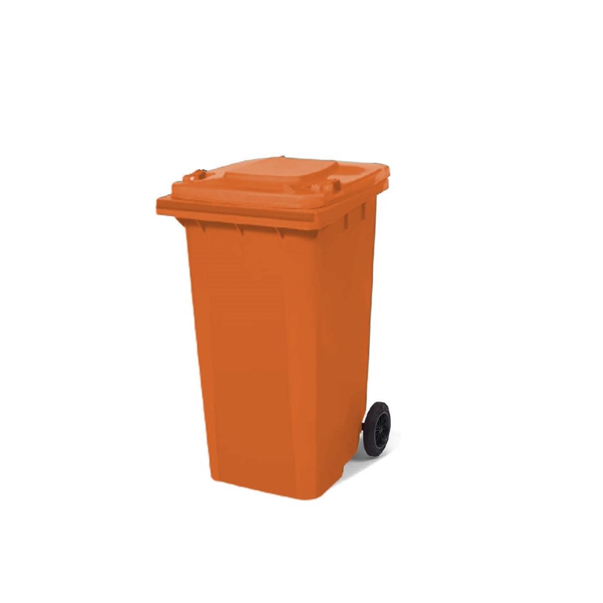 120 Lt Tekerlekli Çöp Konteyner Turuncu Ctk-3003 resmi