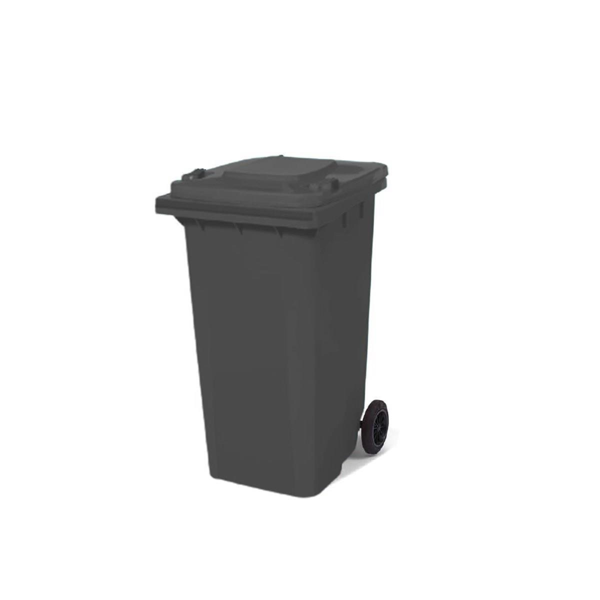 120 Lt Tekerlekli Çöp Konteyner Siyah Ctk-3003 resmi