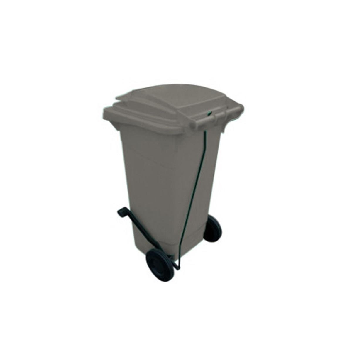 120 Lt Tekerlekli Çöp Konteyner Pedallı Gri Ctk-3006 resmi