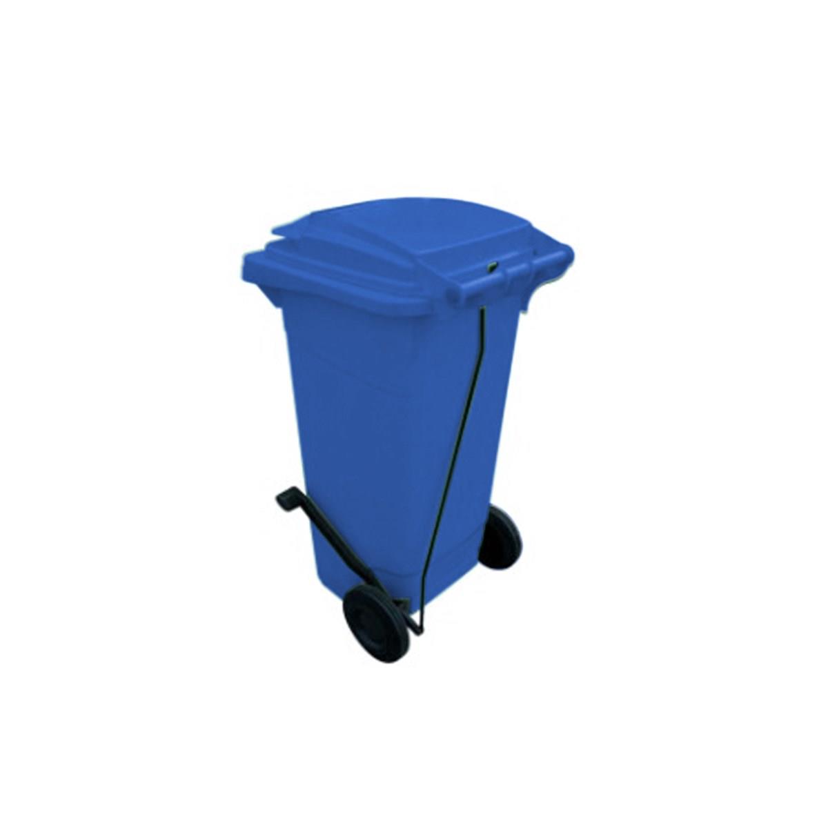 120 Lt Tekerlekli Çöp Konteyner Pedallı Mavi Ctk-3006 resmi