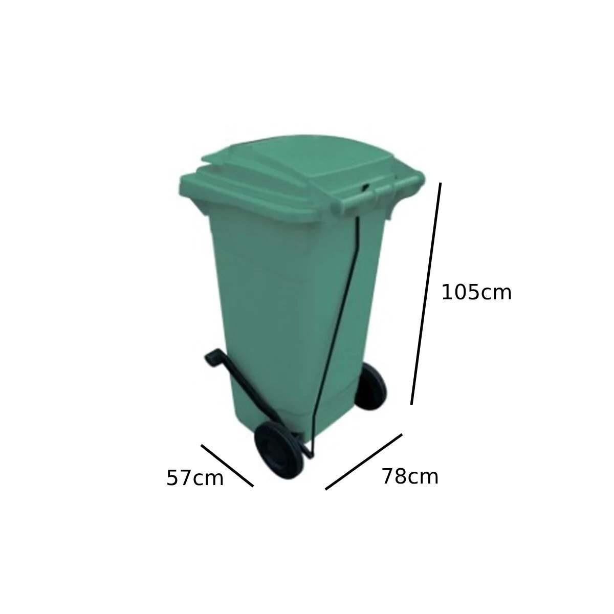 240 Lt Tekerlekli Çöp Konteyner Pedallı Kırmızı Ctk-3008 resmi