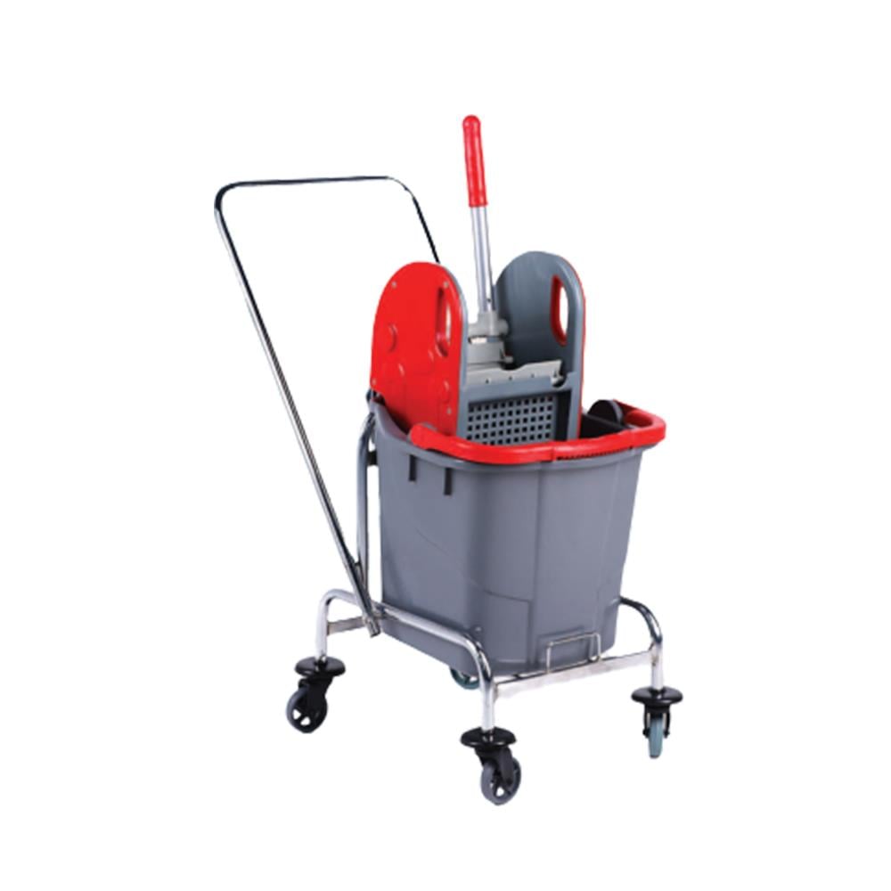 Nemkar Tek Kovalı Presli Temizlik Arabası Seti Metal Krom CKS-3227 resmi