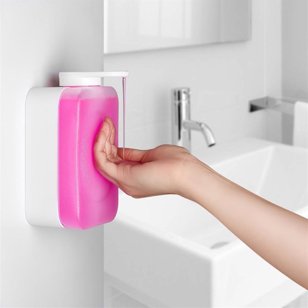 Nemkar Dezenfektan Ve Sıvı Sabun Aparatı Yeni Nesil 500Ml DSA-0501 resmi