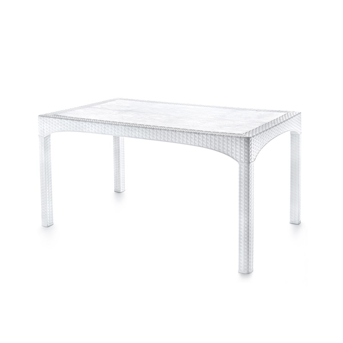 Brezza 2587 Rattan Masa 90x150x76 Cm Beyaz resmi