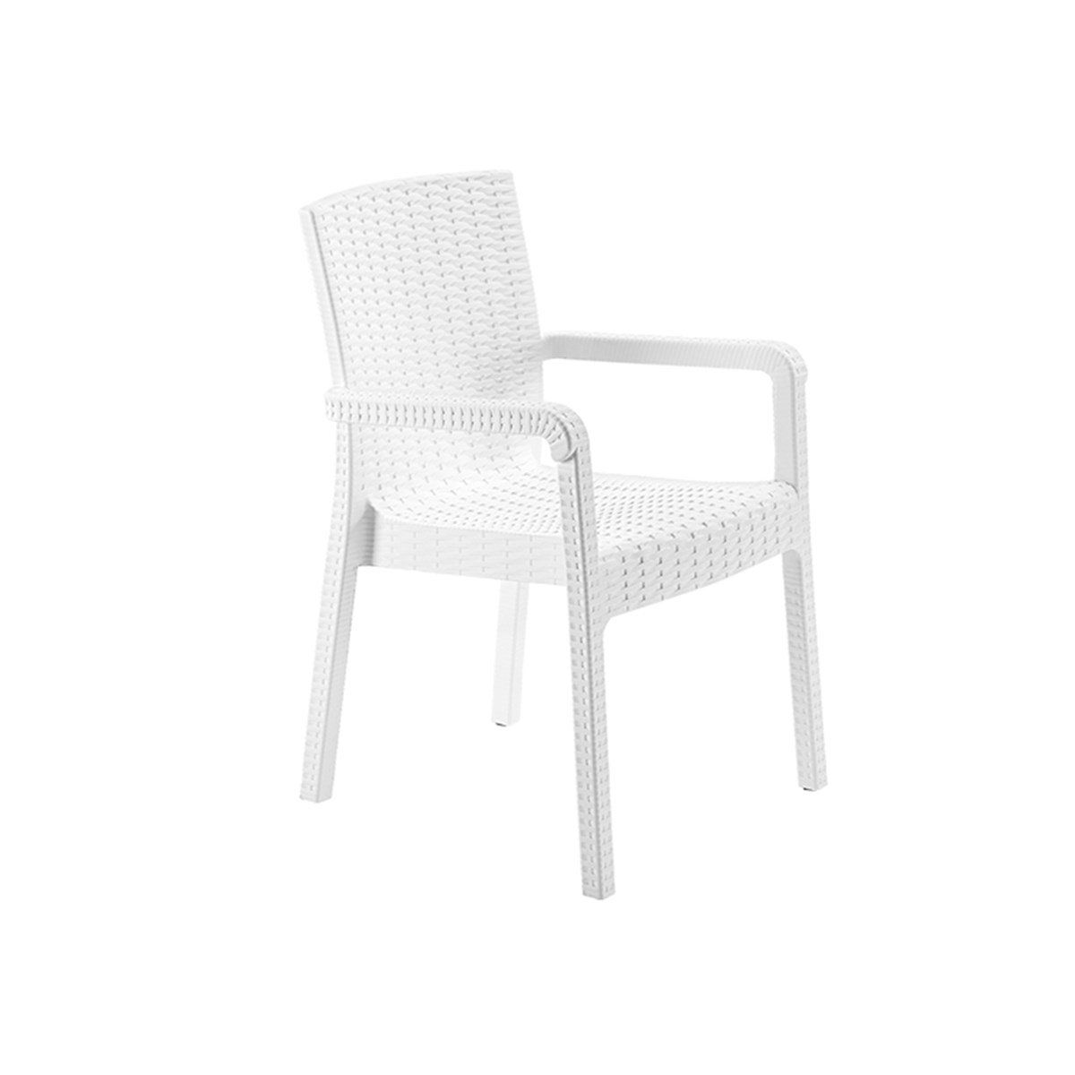 Brezza 2527 Rattan Royal Koltuk Beyaz resmi