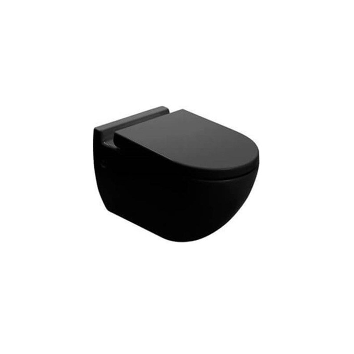 Newarc Modern Asma Klozet Parlak Siyah 3823B + Modern Slim Siyah Kapak 7201B resmi