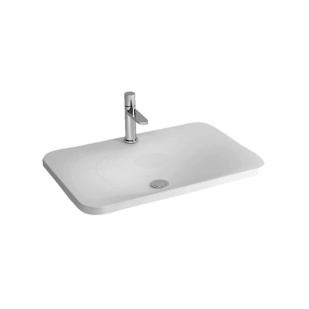 Newarc Tezgah Üstü Drop Batarya Delikli Lavabo 65X45X2,5Cm Dro.L065 resmi