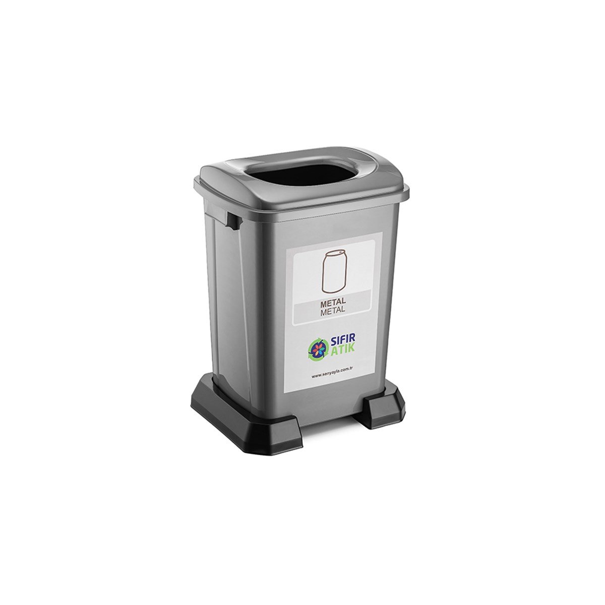 Şenyayla 4395 Sıfır Atık Geri Dönüşüm Kutusu 50Lt Metal resmi