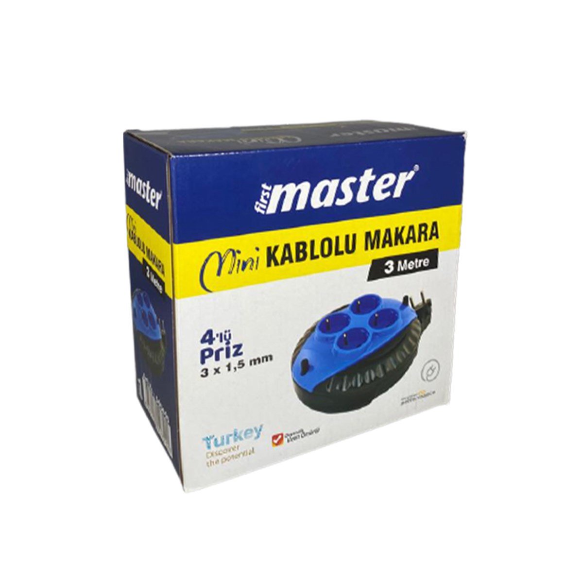 Master Mini Kablolu Makara 4'lü 3 Metre 3x1,5mm 505400 resmi