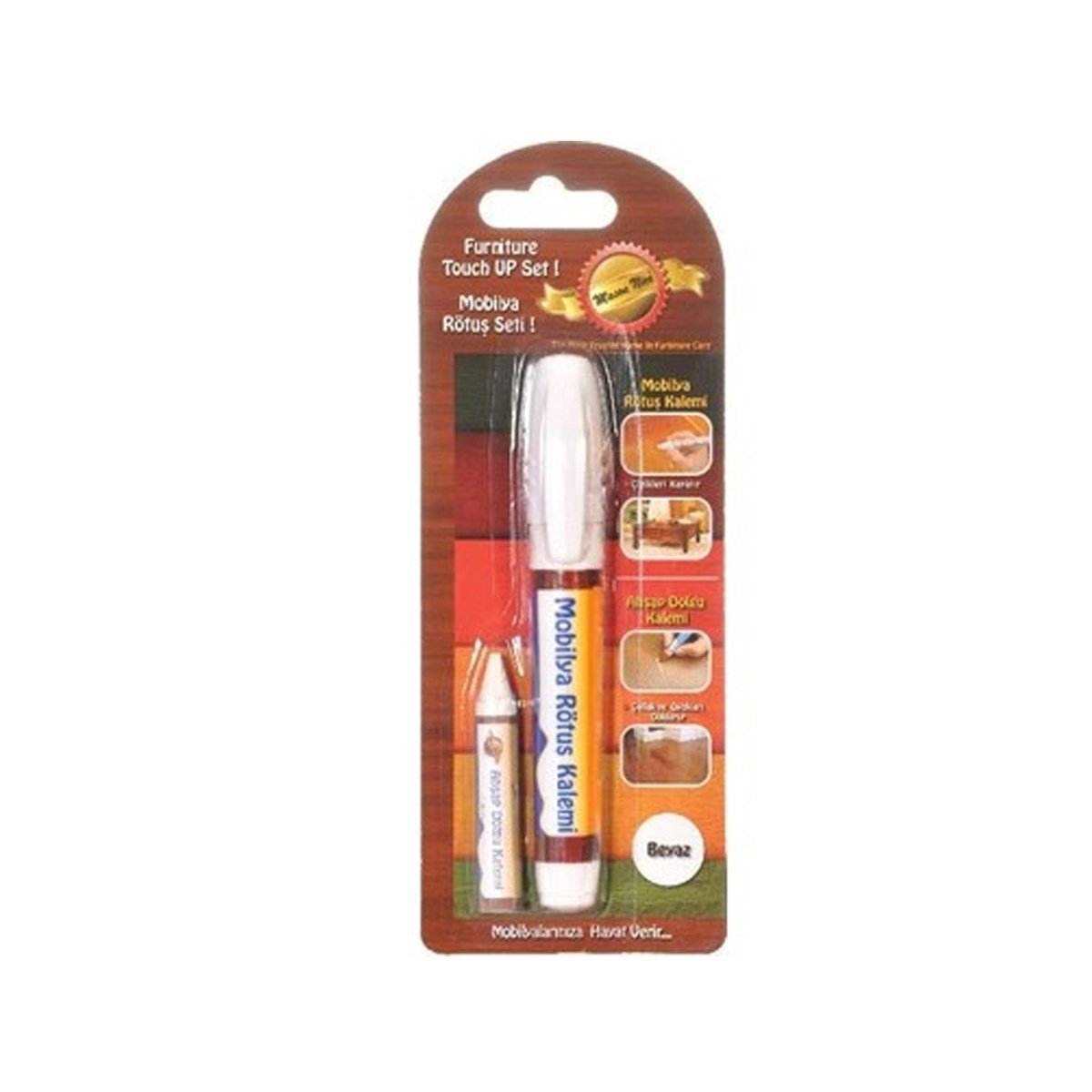 Vodaseal Mobilya Rötuş Seti Siyah (Mobilya Rötuş Kalemi + Ahşap Dolgu Kalemi) resmi