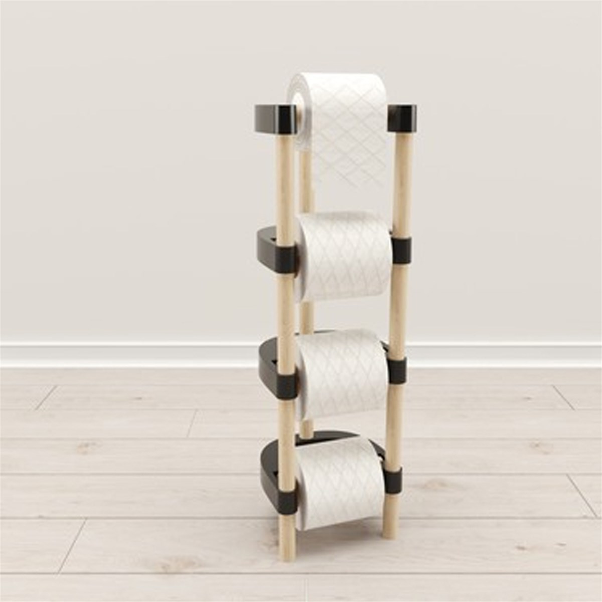 Seowood Seo-8102 4 Askılı Ahşap Tuvalet Kağıtlığı resmi