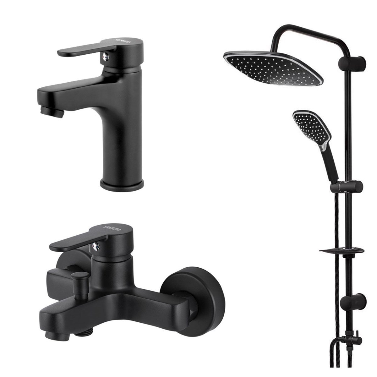 Kroma Karbon 3'lü Siyah Banyo Seti resmi