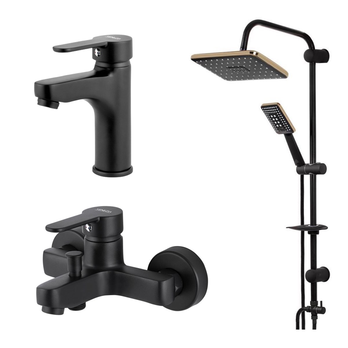 Kroma Storm 3'lü Siyah Banyo Seti resmi