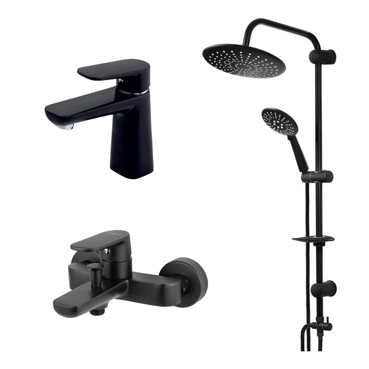 Kapadokya Arteon 3'lü Siyah Banyo Seti resmi