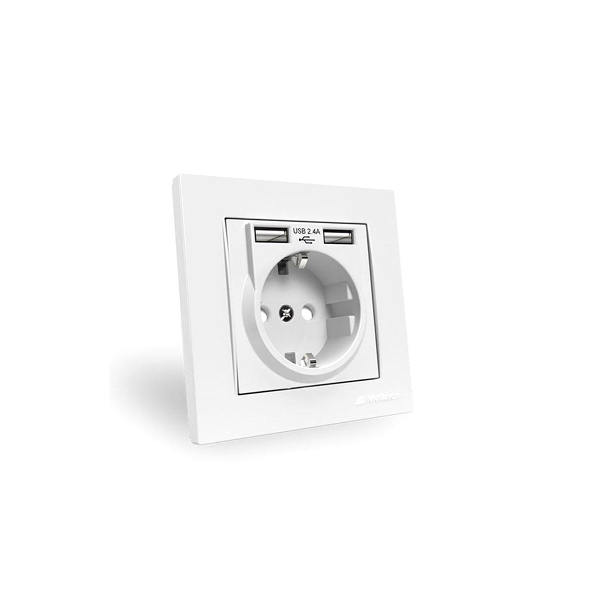 Mutlusan Rita 2'li Usb Çıkışlı Topraklı Priz Beyaz (Çerçeveli) resmi