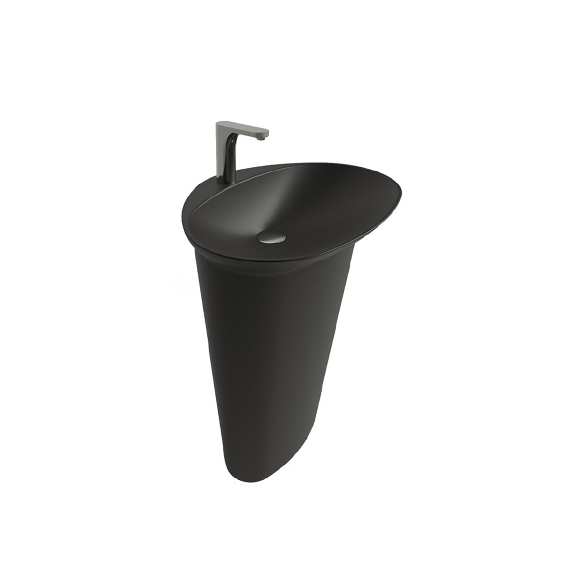 Newarc Stella Tabandan Monoblok Lavabo Mat Siyah 56,5X45X85Cm Ste.L.085.Mb resmi