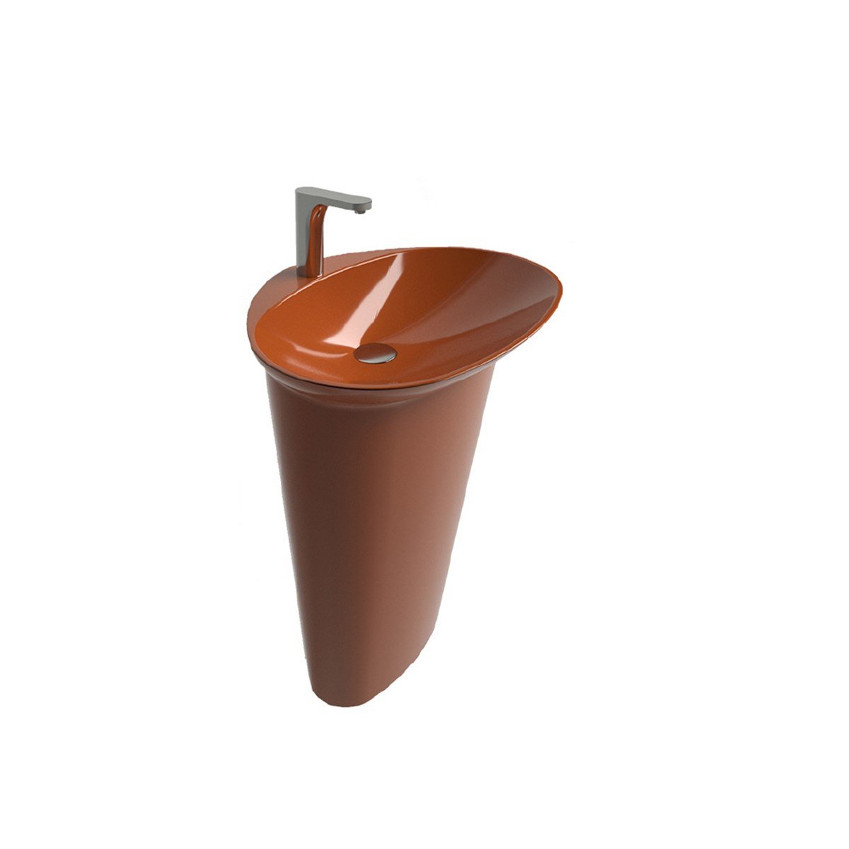 Newarc Stella Tabandan Monoblok Lavabo Parlak Turuncu 56,5X45X85Cm Ste.L.085.O resmi