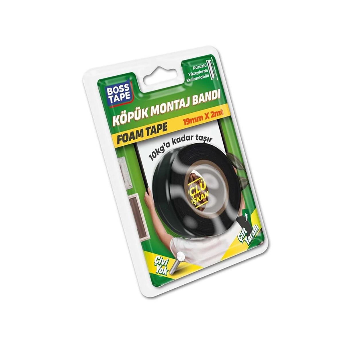 Boss Tape Çift Taraflı Siyah Köpük Bant 19Mmx2Mt resmi