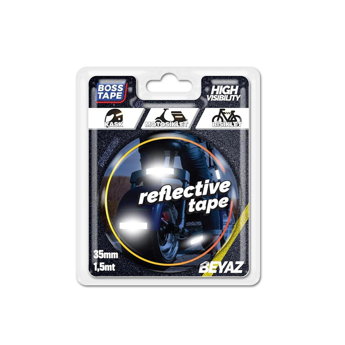 Boss Tape Reflektif Bant Beyaz 35Mmx1,5Mt resmi