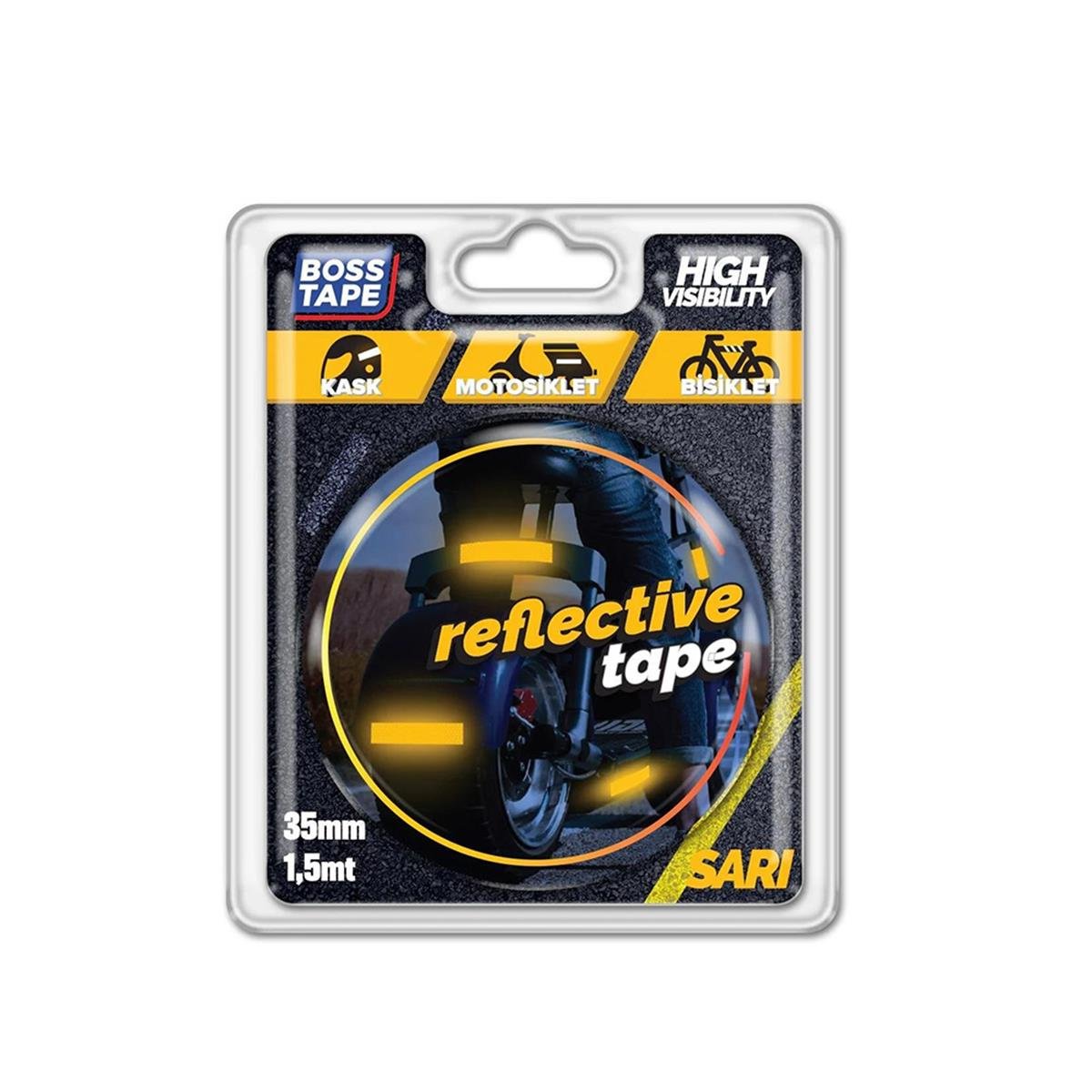 Boss Tape Reflektif Bant Sarı 35Mmx1,5Mt resmi