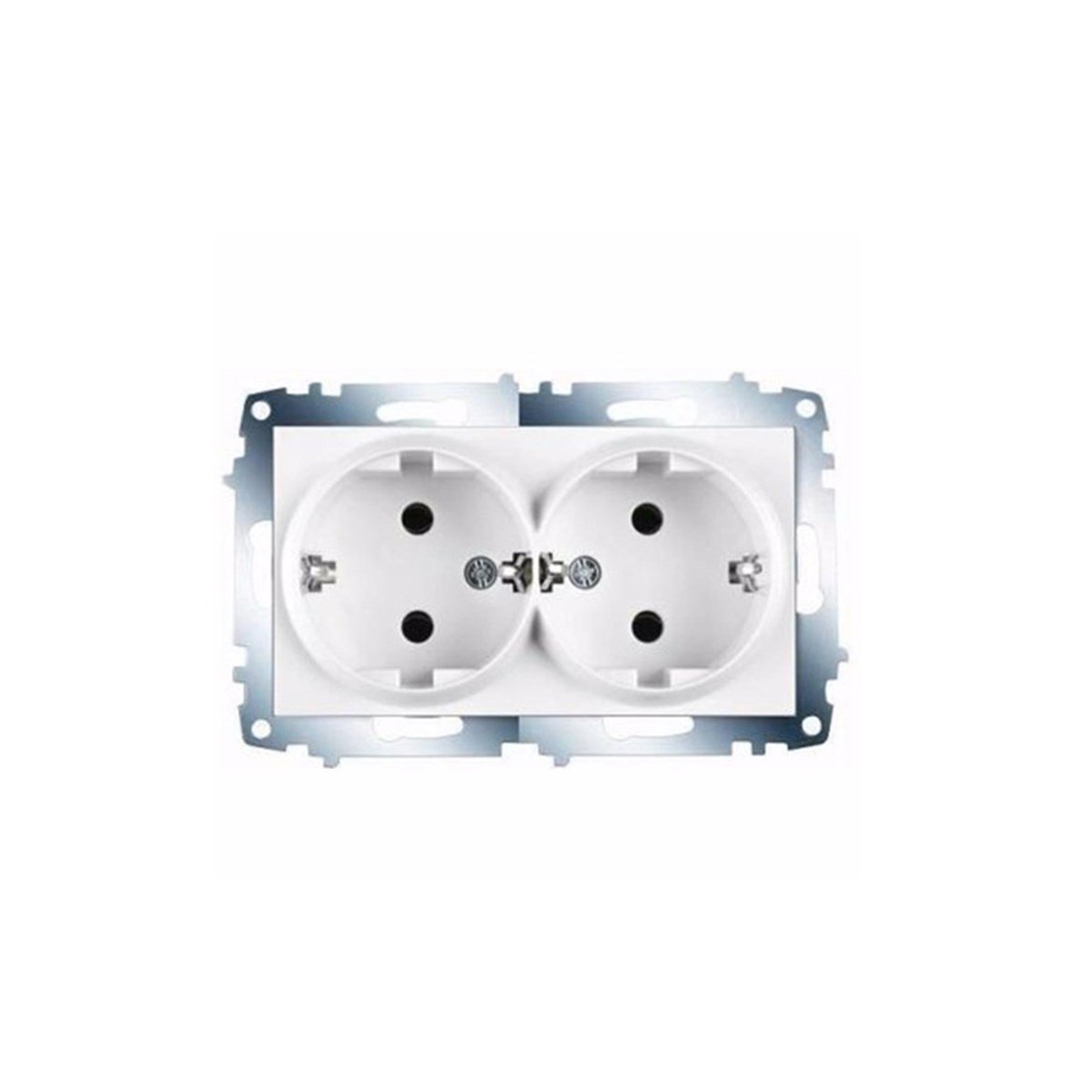 Vİko Karre Beyaz İkili Topraklı Priz resmi