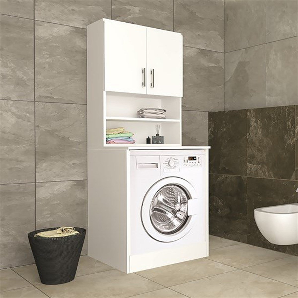 Aquanil Defne 70 Cm Çamaşır Makine Dolabı - Beyaz resmi