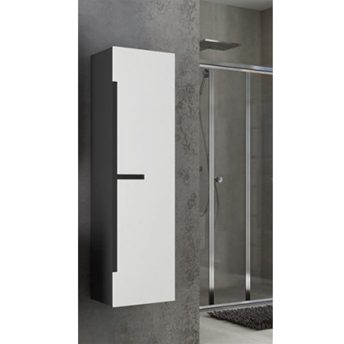 Aquanil Tempo Boy Dolabı - Beyaz/antrasit resmi