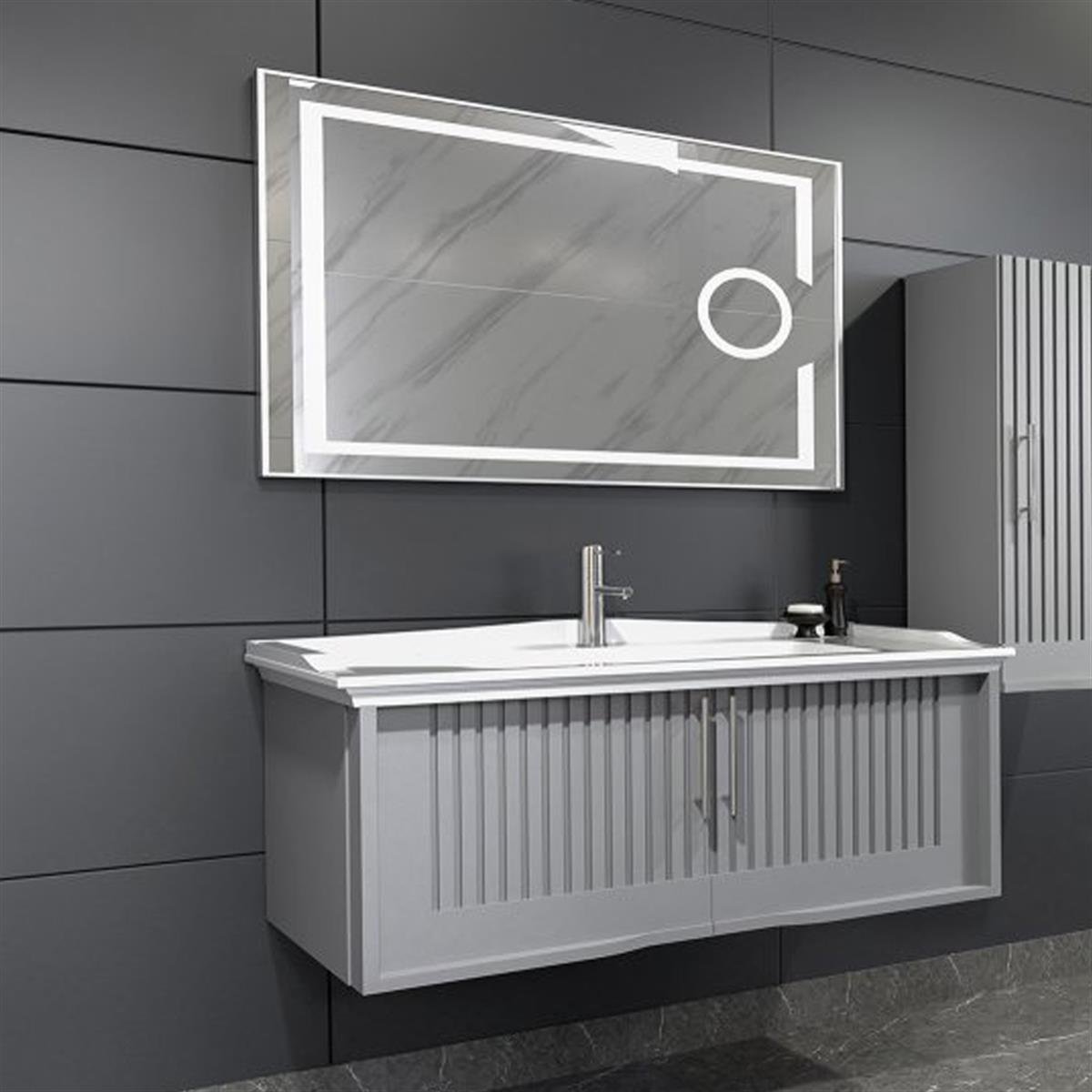 Aquanil Sagra 100 Cm Banyo Dolabı - Gri resmi