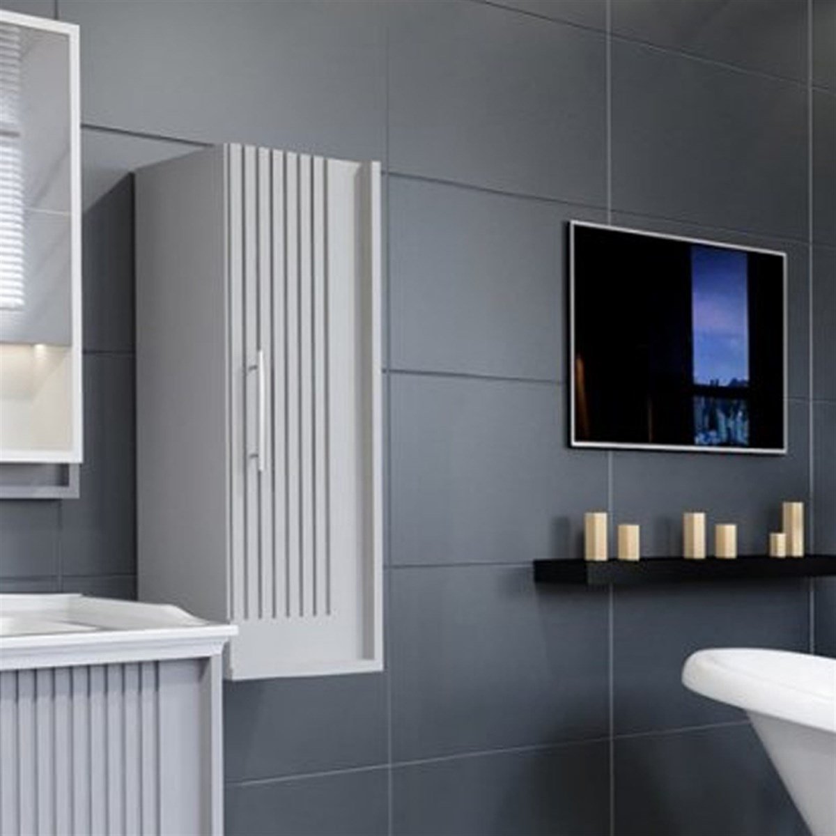 Aquanil Sagra Boy Dolabı - Gri resmi