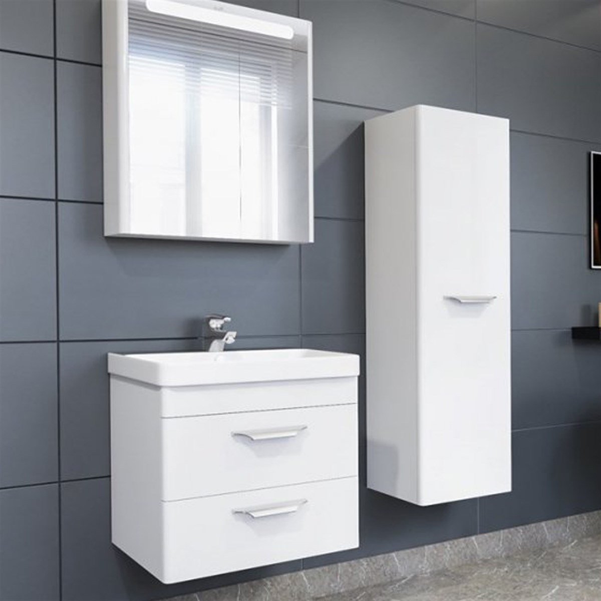 Aquanil Maria 60 Cm Banyo Dolabı - Beyaz resmi
