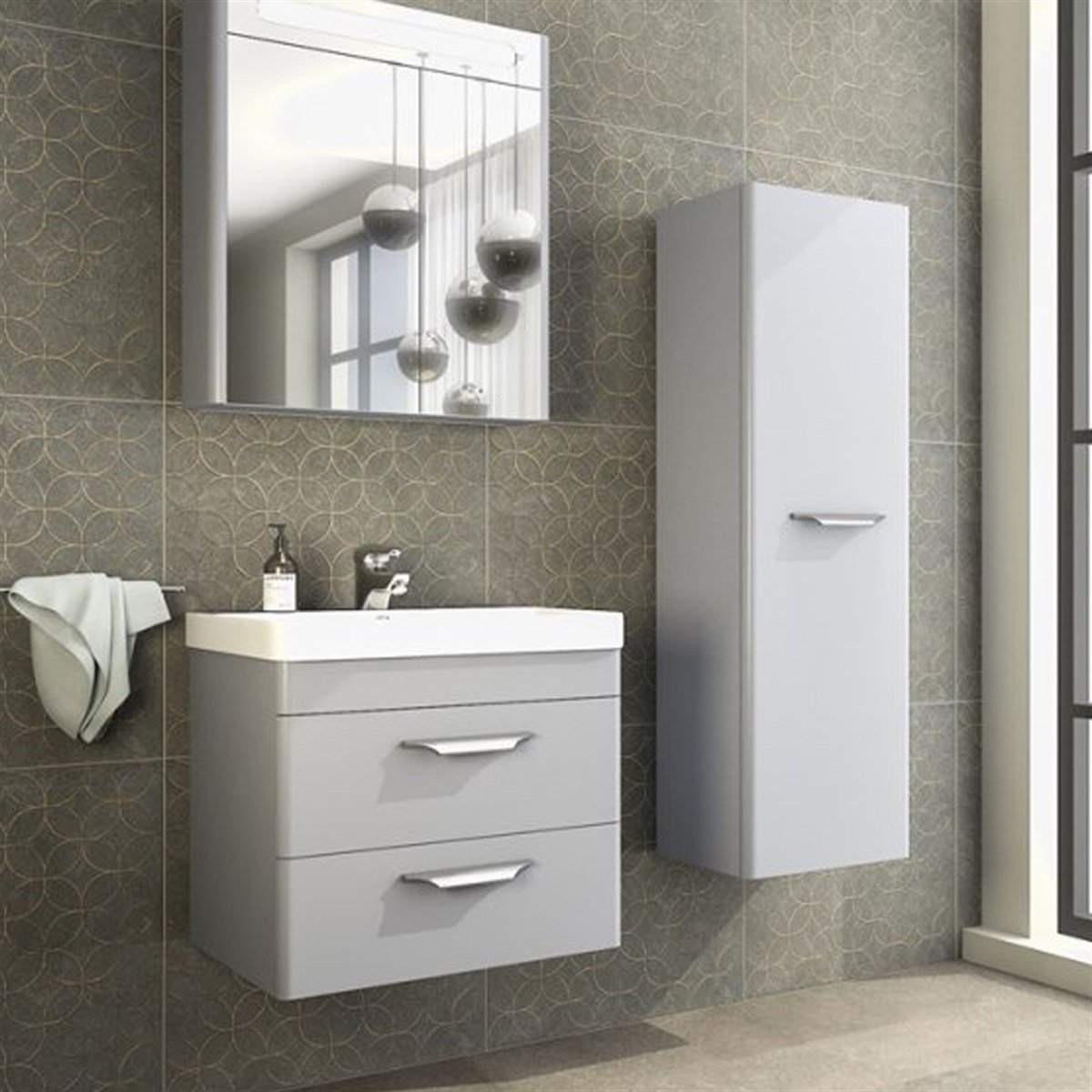 Aquanil Maria 60 Cm Banyo Dolabı - Gri resmi