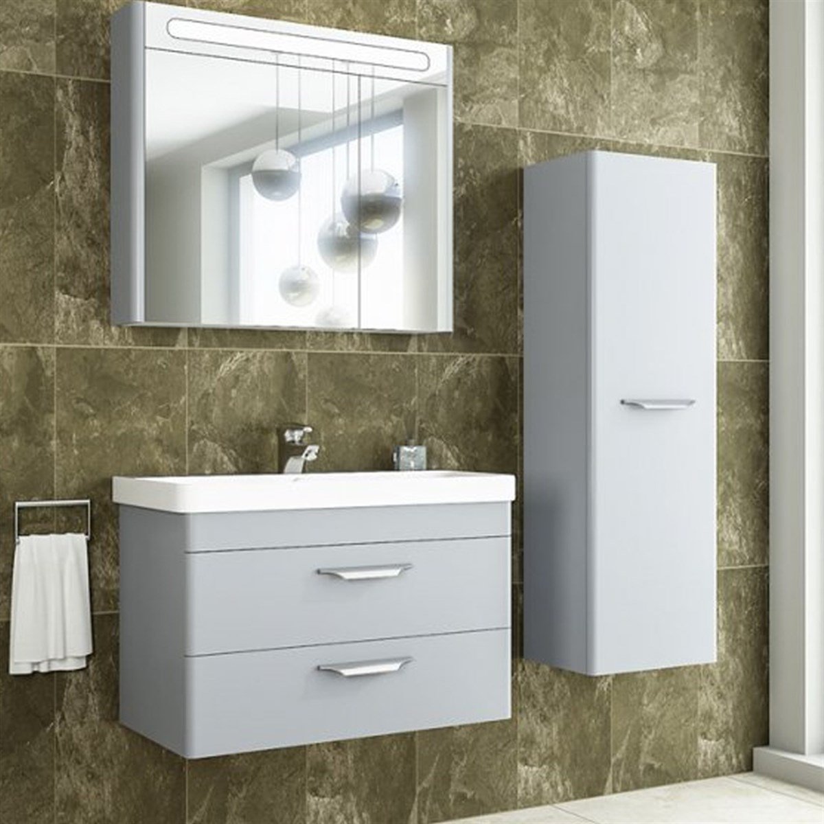 Aquanil Maria 80 Cm Banyo Dolabı - Gri resmi