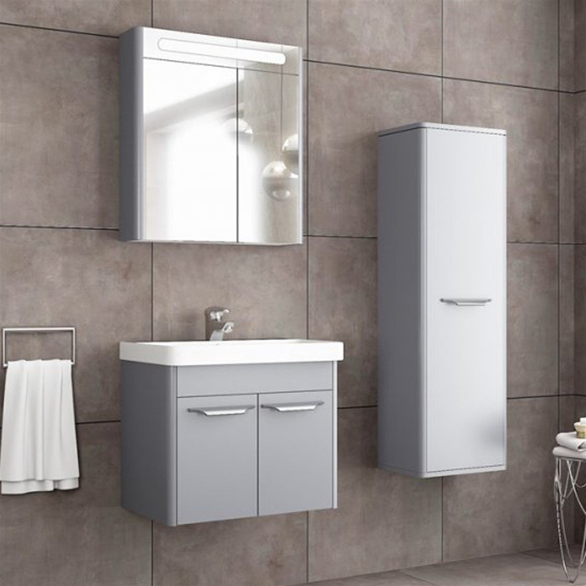 Aquanil Mauna 60 Cm Banyo Dolabı - Gri resmi