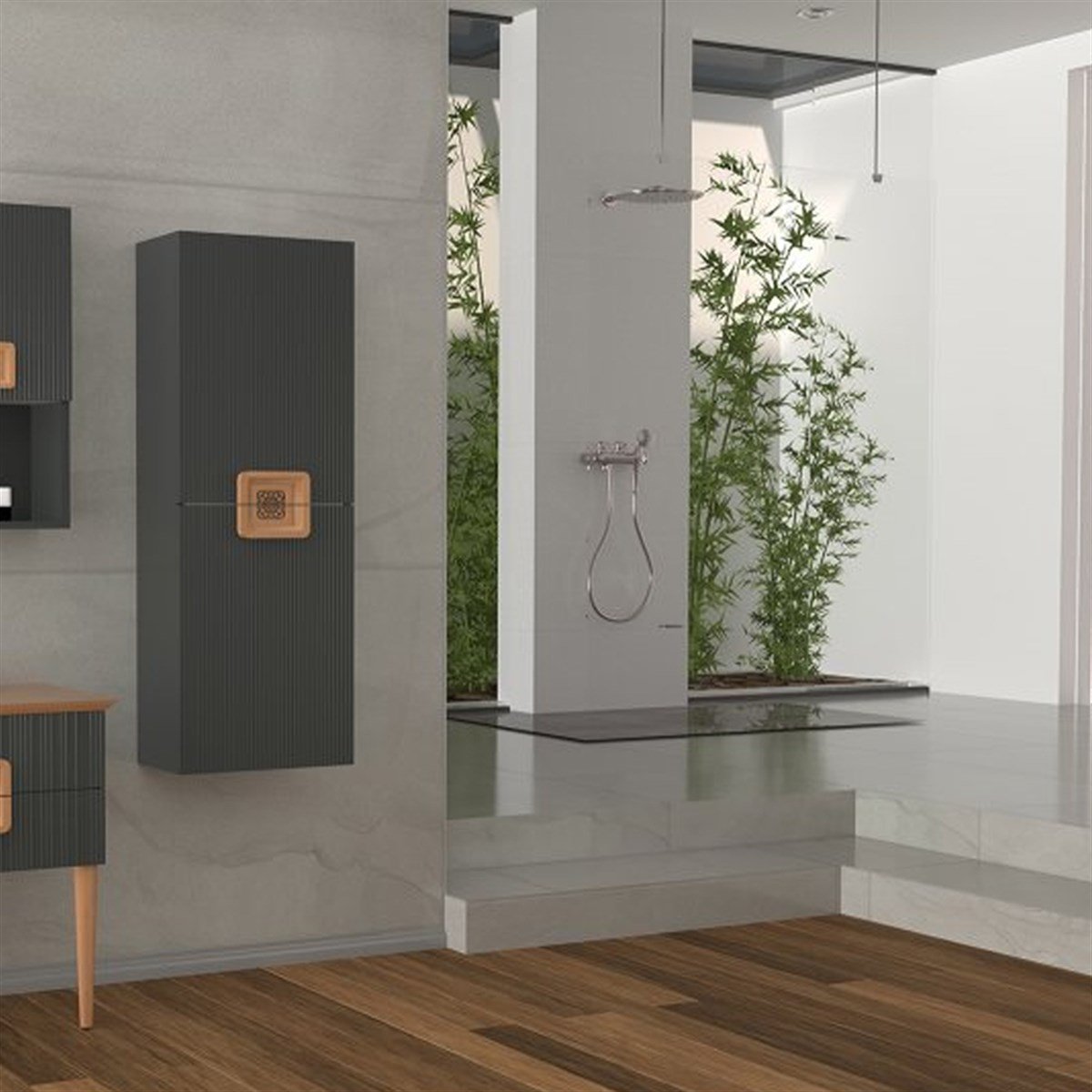 Aquanil Zürih Boy Dolabı - Antrasit resmi