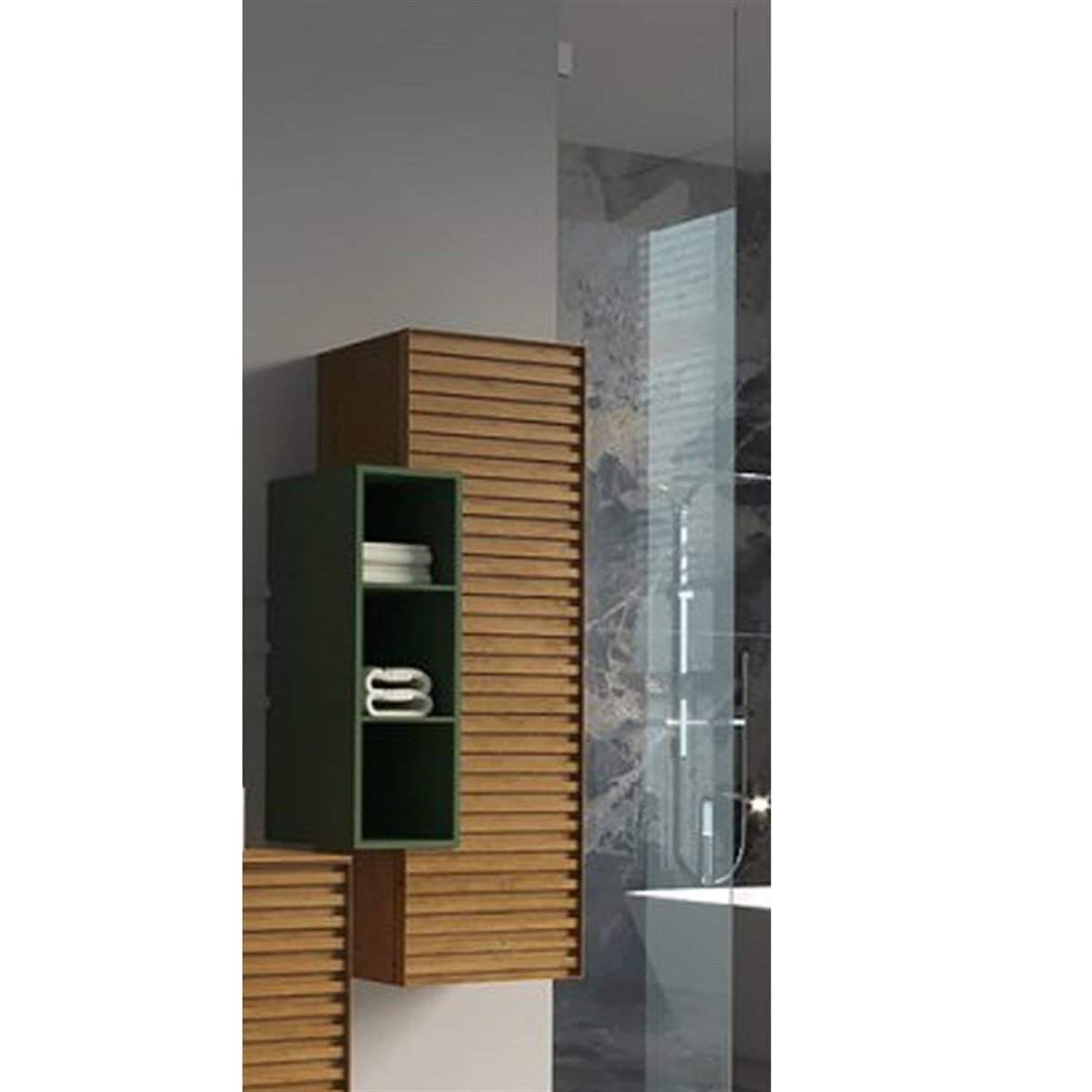 Aquanil Zelena Boy Dolabı - Yeşil/meşe resmi