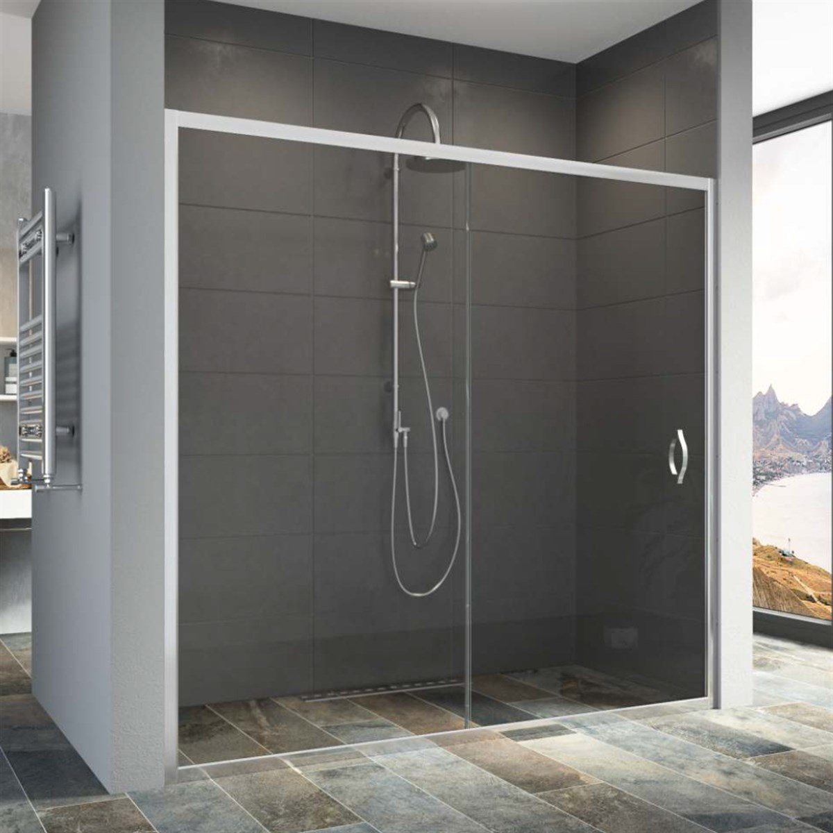 Aquanil Crystal 5mm Ön Cephe Şeffaf Cam Duşakabin 110Cm - 130Cm Arası resmi