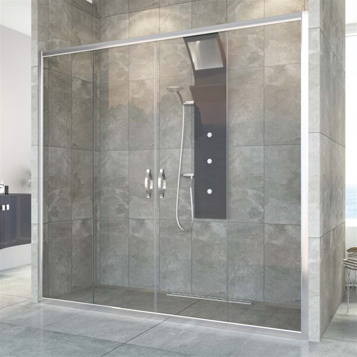 Aquanil Wing 5mm Ön Cephe Şeffaf Cam Duşakabin 150Cm - 175Cm Arası resmi