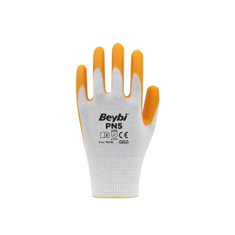 Beybi PN5 Sarı Nitril İş Eldiveni 10'' resmi
