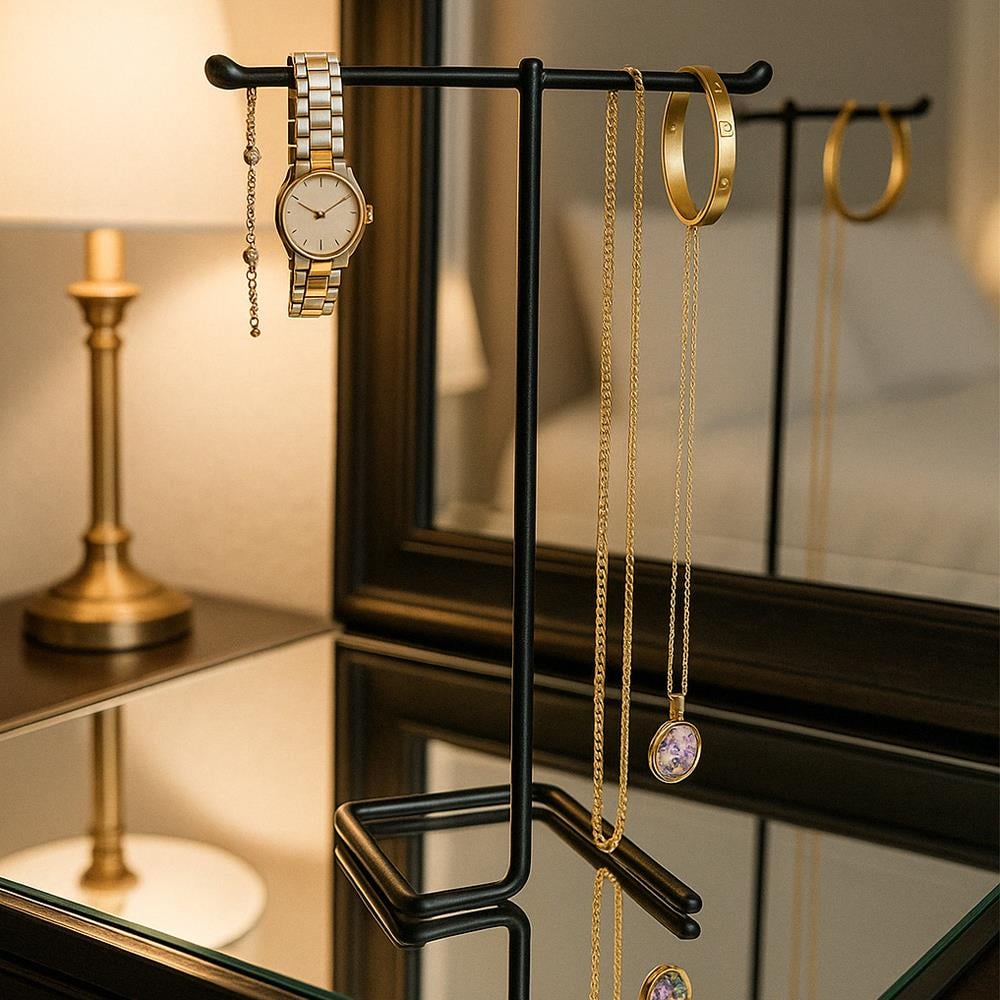 Takı ve Aksesuar Standı Köşeli Siyah resmi