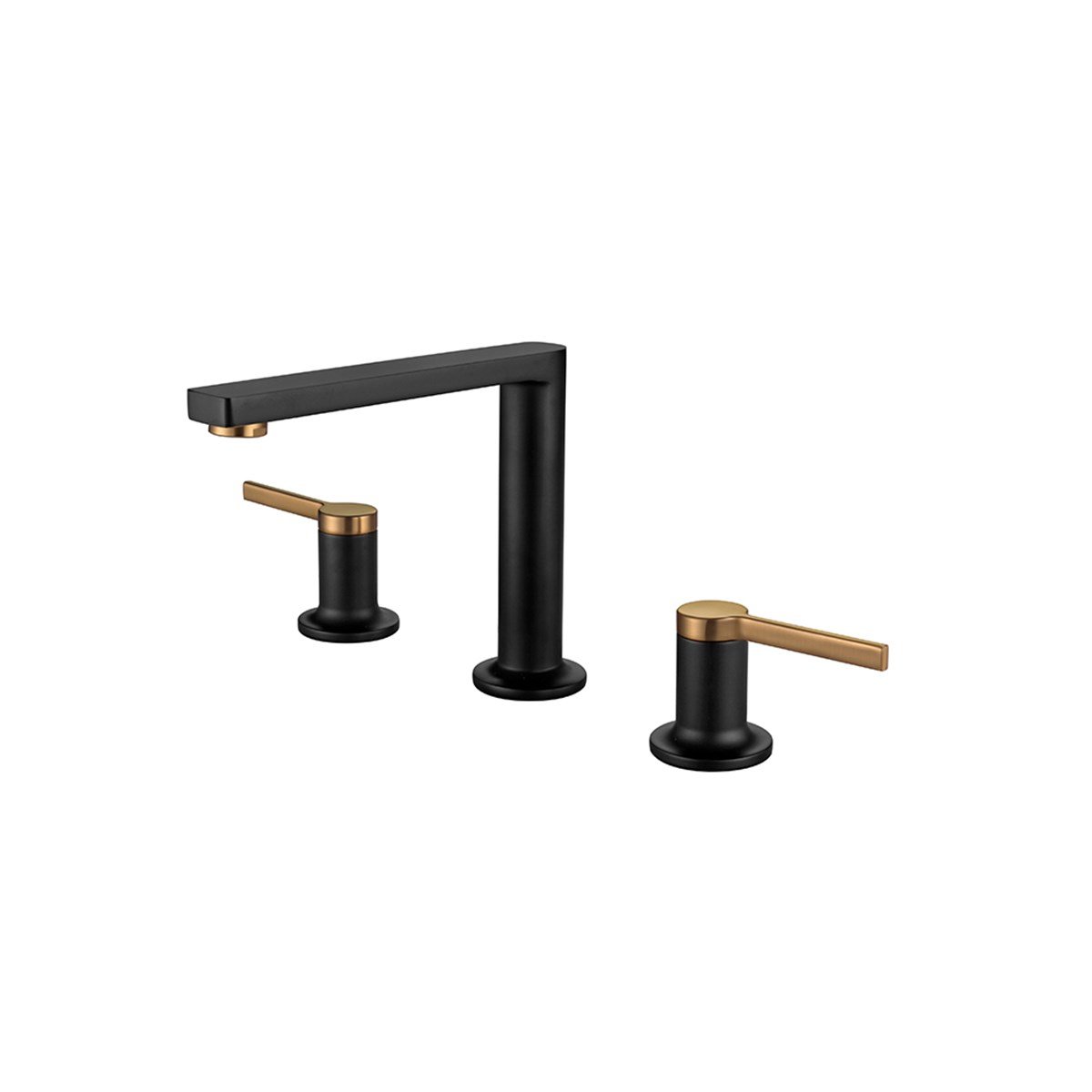 Newarc Bold 3 Delikli Lavabo Bataryası Siyah-Mat Altın 910561Bm resmi