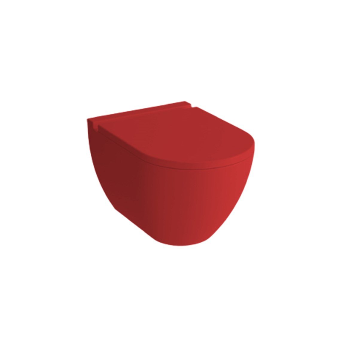 Newarc Modern Asma Klozet Parlak Kırmızı 3823R + Modern Duroplast Kırmızı Kapak 7210B resmi