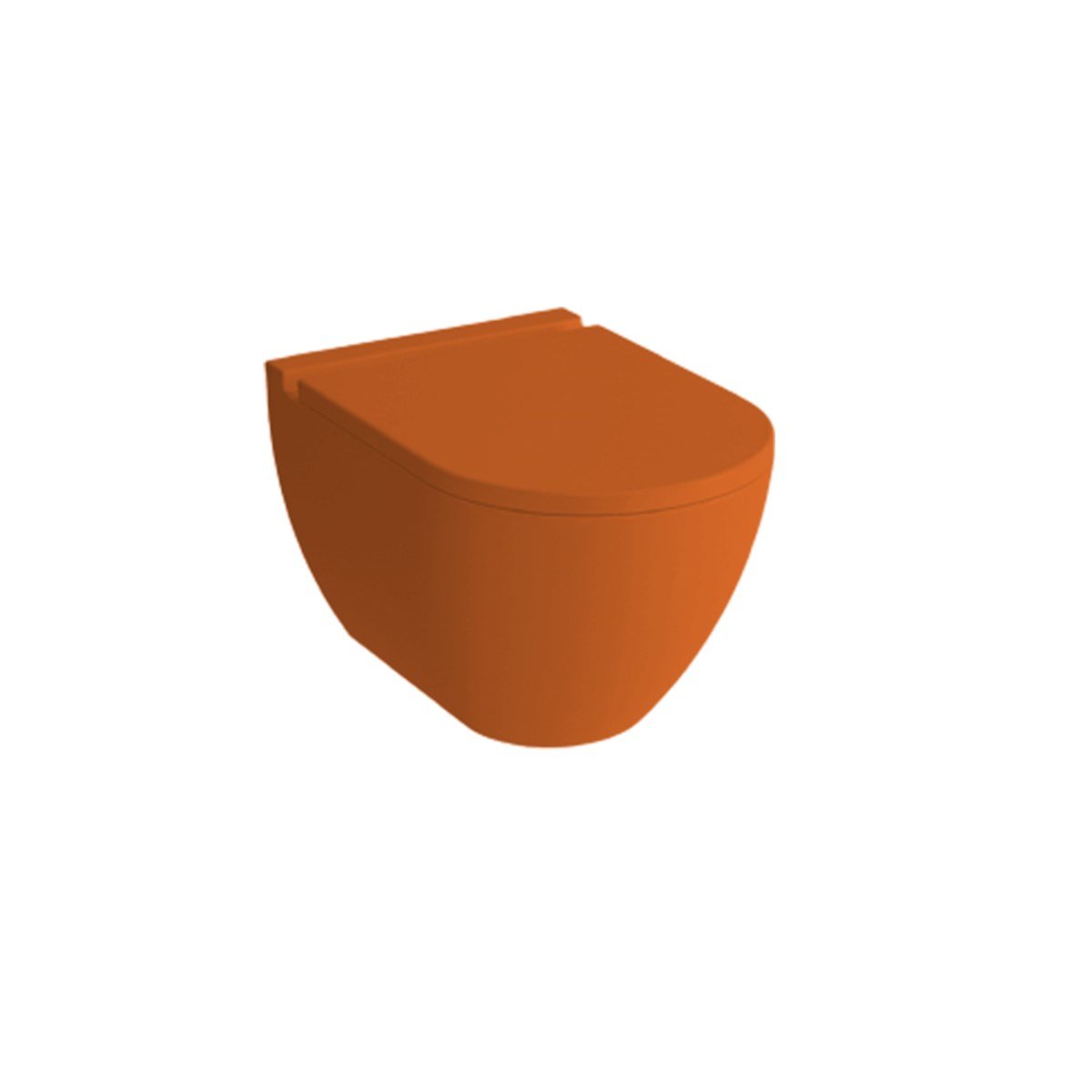 Newarc Modern Asma Klozet Parlak Turuncu 3823O + Modern Duroplast Turuncu Kapak 7210O resmi