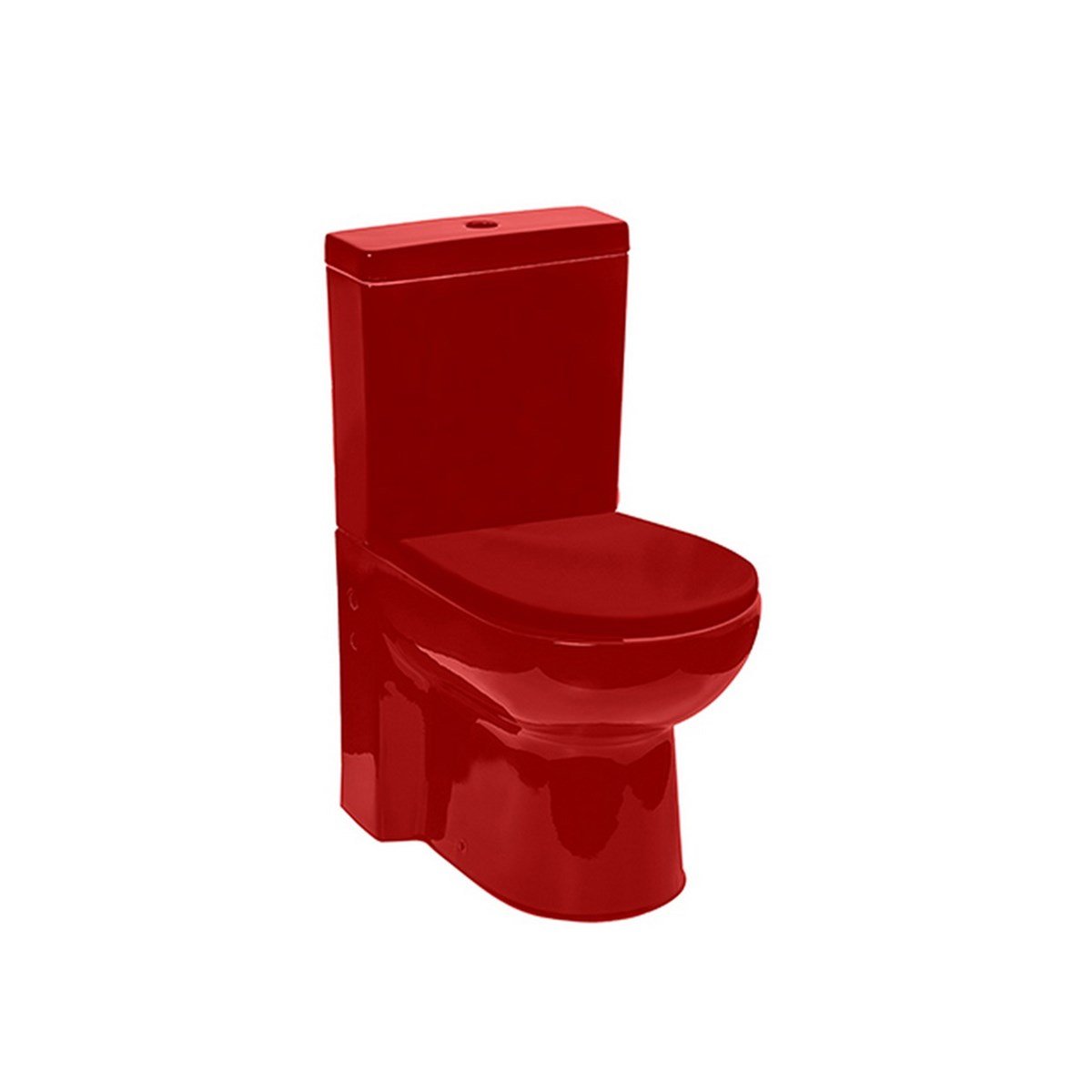 Newarc Modern Duvara Sıfır Kırmızı Klozet 3822R + Rezervuar + İç Takım + Modern Duroplast Kırmızı Kapak 7210R resmi