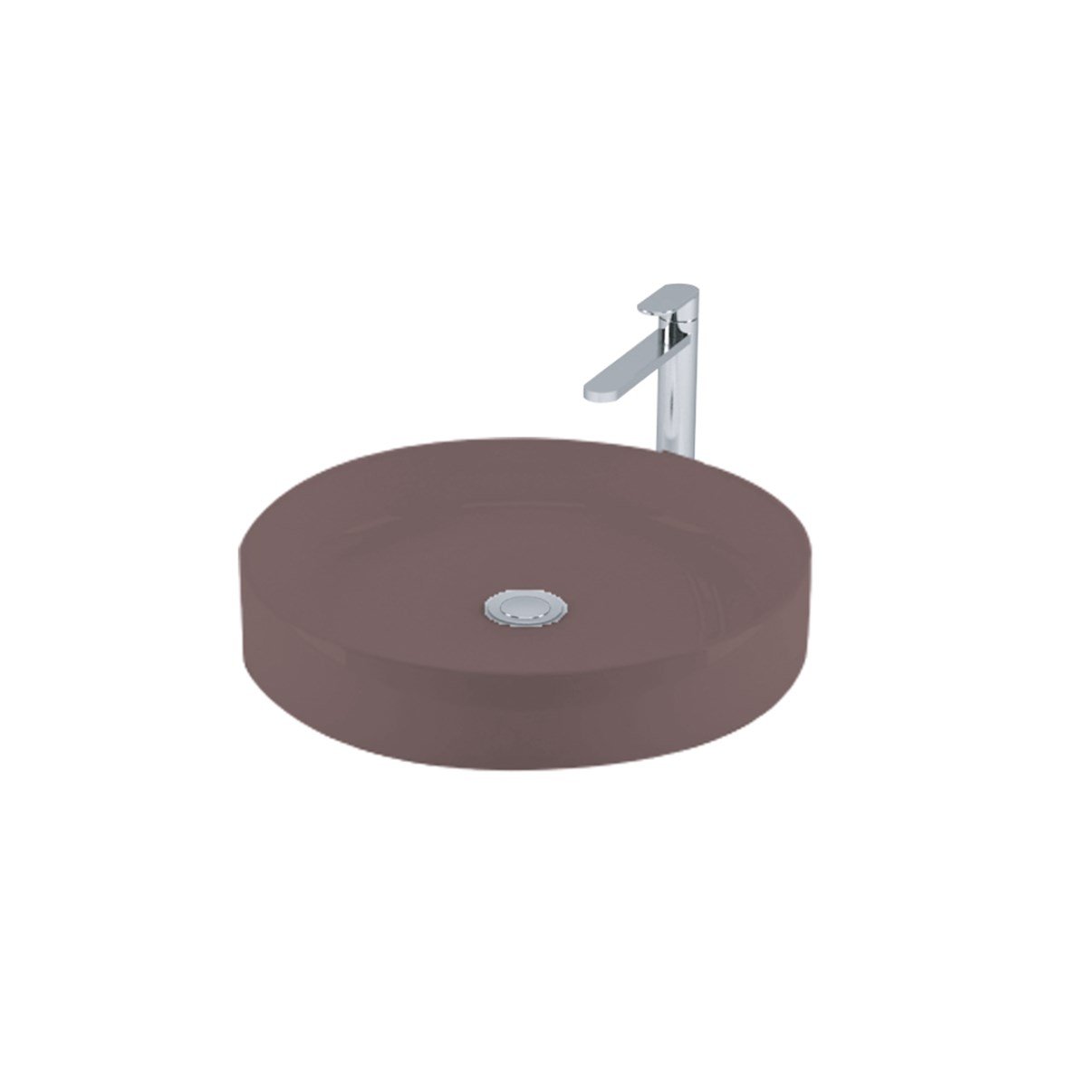 Newarc Mittes Tezgah Üstü Lavabo Mat Antrasit 44X11,5Cm Mit.L.044-Ma resmi